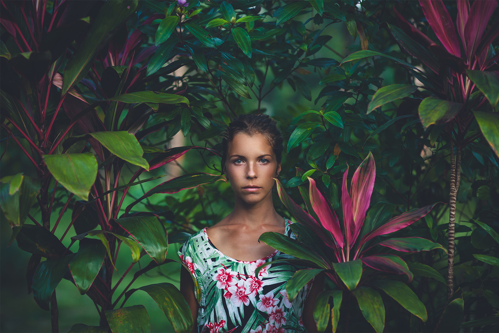 Amenities Background Image Girl in the garden at our Key West hotel